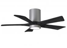  IR5HLK-BN-BK-42 - IR5HLK five-blade flush mount paddle fan in Brushed Nickel finish with 42” solid matte black woo