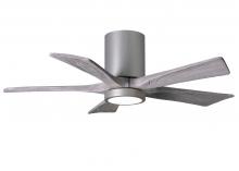  IR5HLK-BN-BW-42 - IR5HLK five-blade flush mount paddle fan in Brushed Nickel finish with 42” solid barn wood tone