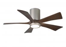  IR5HLK-BN-WA-42 - IR5HLK five-blade flush mount paddle fan in Brushed Nickel finish with 42” solid walnut tone bla