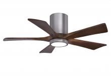  IR5HLK-BP-WA-42 - IR5HLK five-blade flush mount paddle fan in Brushed Pewter finish with 42” Solid Walnut blades a