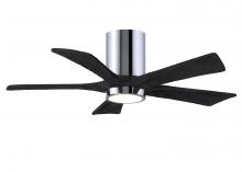  IR5HLK-CR-BK-42 - IR5HLK five-blade flush mount paddle fan in Polished Chrome finish with 42” solid matte black wo