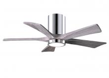  IR5HLK-CR-BW-42 - IR5HLK five-blade flush mount paddle fan in Polished Chrome finish with 42” solid barn wood tone