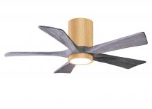  IR5HLK-LM-BW-42 - IR5HLK five-blade flush mount paddle fan in Light Maple finish with 42” Barn Wood blades and int