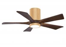  IR5HLK-LM-WA-42 - IR5HLK five-blade flush mount paddle fan in Light Maple finish with 42” solid Walnut  blades and