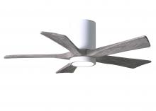  IR5HLK-WH-BW-42 - IR5HLK five-blade flush mount paddle fan in Gloss White finish with 42” solid barn wood tone bla