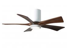  IR5HLK-WH-WA-42 - IR5HLK five-blade flush mount paddle fan in Gloss White finish with 42” solid walnut tone blades