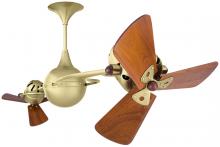 Matthews Fan Company IV-BRBR-WD - Italo Ventania 360° dual headed rotational ceiling fan in brushed brass finish with solid sustain