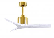 Matthews Fan Company MW-BRBR-MWH-42 - Mollywood 6-speed contemporary ceiling fan in Brushed Brass finish with 42” solid matte white wo