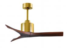  MW-BRBR-WA-42 - Mollywood 6-speed contemporary ceiling fan in Brushed Brass finish with 42” solid walnut tone bl