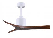  MW-MWH-WA-42 - Mollywood 6-speed contemporary ceiling fan in Matte White finish with 42” solid walnut tone blad