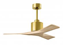  NK-BRBR-LM-42 - Nan 6-speed ceiling fan in Brushed Brass finish with 42” solid light maple tone wood blades