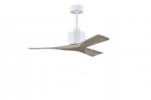 Matthews Fan Company NK-MWH-GA-42 - Nan 6-speed ceiling fan in Matte White finish with 42” solid gray ash tone wood blades