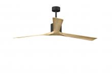  NKXL-BK-LM-72 - Nan XL 6-speed ceiling fan in Matte Black finish with 72” solid light maple tone wood blades
