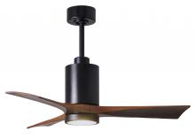  PA3-BK-WA-42 - Patricia-3 three-blade ceiling fan in Matte Black finish with 42” solid walnut tone blades and d