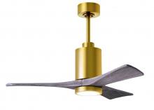  PA3-BRBR-BW-42 - Patricia-3 three-blade ceiling fan in Brushed Brass finish with 42” solid barn wood tone blades