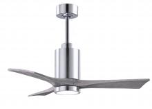  PA3-CR-BW-42 - Patricia-3 three-blade ceiling fan in Polished Chrome finish with 42” solid barn wood tone blade