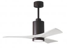  PA3-TB-MWH-42 - Patricia-3 three-blade ceiling fan in Textured Bronze finish with 42” solid matte white wood bla
