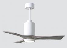  PA3-WH-BW-42 - Patricia-3 three-blade ceiling fan in Gloss White finish with 42” solid barn wood tone blades an