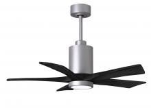  PA5-BN-BK-42 - Patricia-5 five-blade ceiling fan in Brushed Nickel finish with 42” solid matte black wood blade