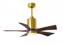  PA5-BRBR-WA-42 - Patricia-5 five-blade ceiling fan in Brushed Brass finish with 42” solid walnut tone blades and