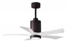  PA5-TB-MWH-42 - Patricia-5 five-blade ceiling fan in Textured Bronze finish with 42” solid matte white wood blad