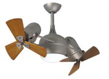  DGLK-BN-WD - Dagny 360° double-headed rotational ceiling fan with light kit in Brushed Nickel finish with soli
