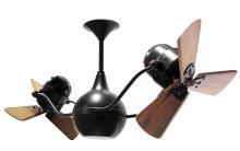  VB-BK-WD - Vent-Bettina 360° dual headed rotational ceiling fan in Matte Black finish with solid sustainable