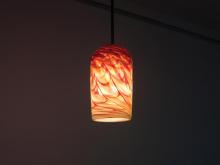  ROSE-CYL-RH-BZ-35 - Rose Cylinder - Pendant - Incandescent 35" OA Drop-Red Hot