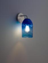  ROSE-MOD-SC-CLBL-SS - Rose - Sconce - Modern- SS-Clear Blue Glass