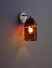  ROSE-MOD-SC-CLDKAM-SS - Rose - Sconce - Modern- SS-Clear Dark Amber Glass