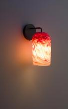  ROSE-MOD-SC-RH-BZ - Rose - Sconce - Modern- BZ-Red Hot Glass