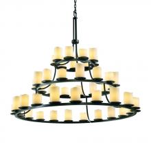  CNDL-8714-14-CREM-MBLK - Dakota 45-Light 3-Tier Ring Chandelier