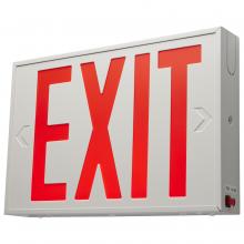  67/102 - Red LED Exit Sign, 90min Ni-Cad backup, 120V/277V, Single/Dual Face, Universal Mounting, Steel/NYC