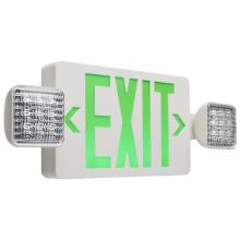  67/120 - Combination Green Exit Sign/Emergency Light, 90min Ni-Cad backup, 120/277V, Dual Head, Single/Dual