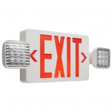  67/121 - Combination Red Exit Sign/Emergency Light, 90min Ni-Cad backup, 120/277V, Dual Head, Single/Dual