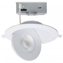  S11860 - 15 Watt; CCT Selectable; LED Direct Wire Downlight; Gimbaled; 6 Inch Round; Remote Driver; White