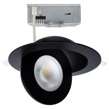  S11862 - 15 Watt; CCT Selectable; LED Direct Wire Downlight; Gimbaled; 6 Inch Round; Remote Driver; Black