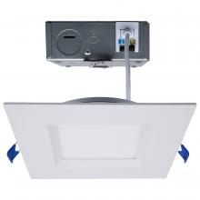  S11873 - 15 Watt LED Low Profile Regress Baffle Downlight; 6 Inch; Remote Driver; CCT Selectable; Square