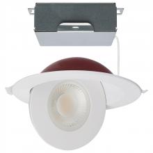  S11881 - 15 Watt LED; Fire Rated; 6 Inch Direct Wire Directional Downlight; Round Shape; White Finish; CCT