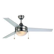  F-1008-1 BN/SIL - Cappleman 3-Blade Indoor Ceiling Fan with Light Kit and On/Off Pull Chains
