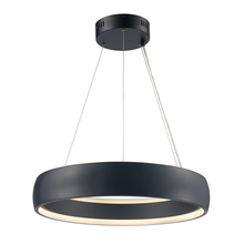  MDN-1559 BK - Halo Collection LED Glass Ring Pendant Light
