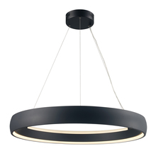  MDN-1560 BK - Halo Collection LED Glass Ring Pendant Light