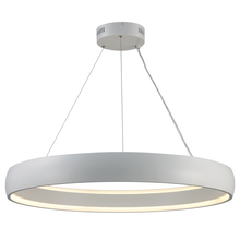  MDN-1560 WH - Halo Collection LED Glass Ring Pendant Light