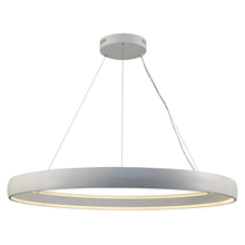  MDN-1561 WH - Halo Collection LED Glass Ring Pendant Light