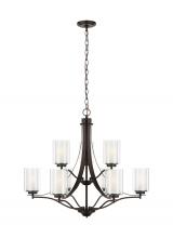  3137309-710 - Elmwood Park traditional 9-light indoor dimmable ceiling chandelier pendant light in bronze finish w