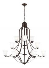  3139012-710 - Emmons traditional 12-light indoor dimmable ceiling chandelier pendant light in bronze finish with s