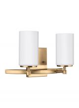  4424602-848 - Alturas contemporary 2-light indoor dimmable bath vanity wall sconce in satin brass gold finish with