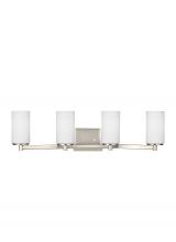  4439104EN3-962 - Hettinger transitional 4-light LED indoor dimmable bath vanity wall sconce in brushed nickel silver