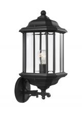  84032-12 - Kent traditional 1-light outdoor exterior large uplight wall lantern sconce in black finish with cle