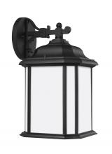  84531EN3-12 - Kent traditional 1-light LED outdoor exterior large wall lantern sconce in black finish with satin e